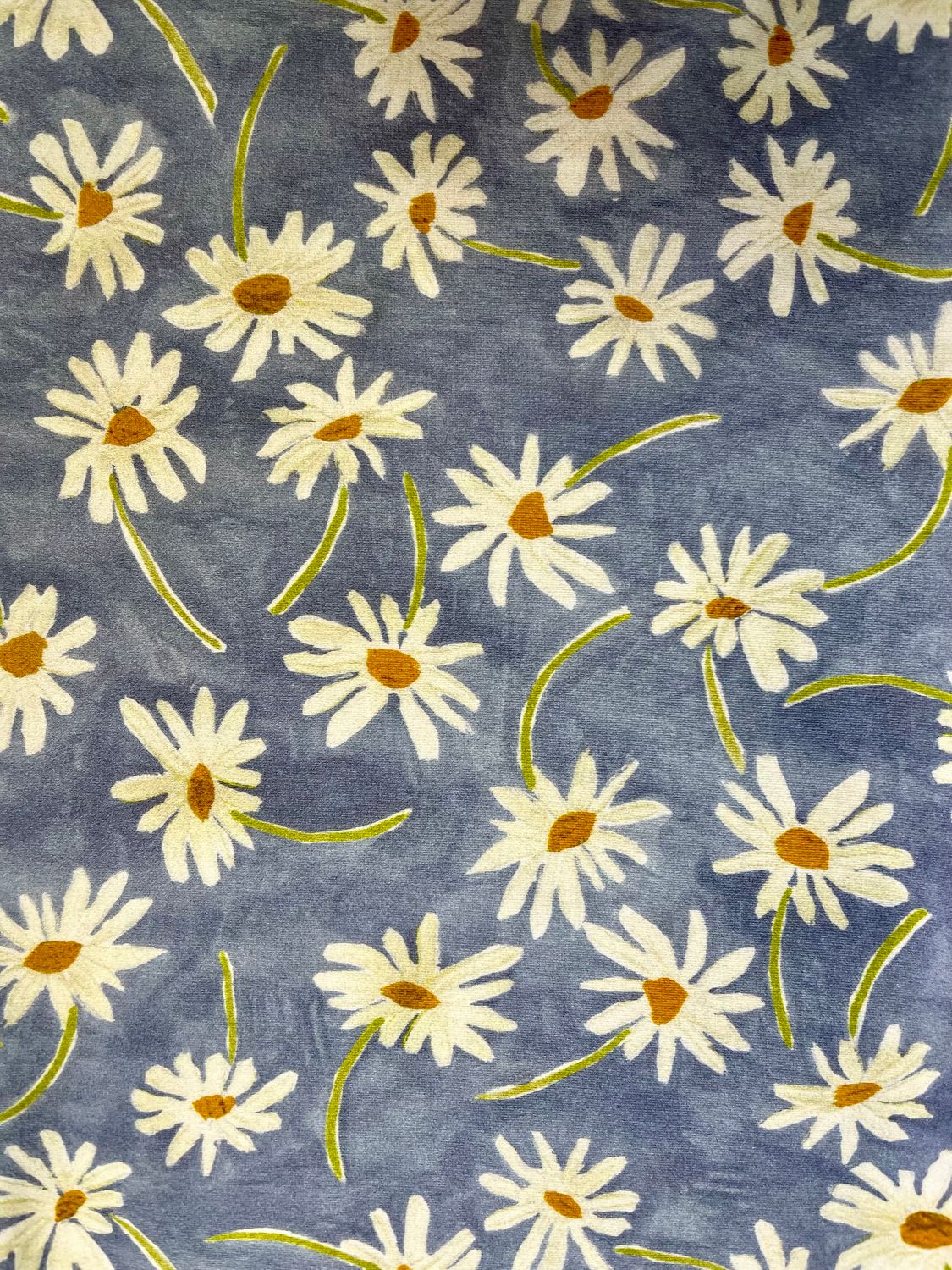 RETAL ESTAMPADO MARGARITAS /AZUL    140X80