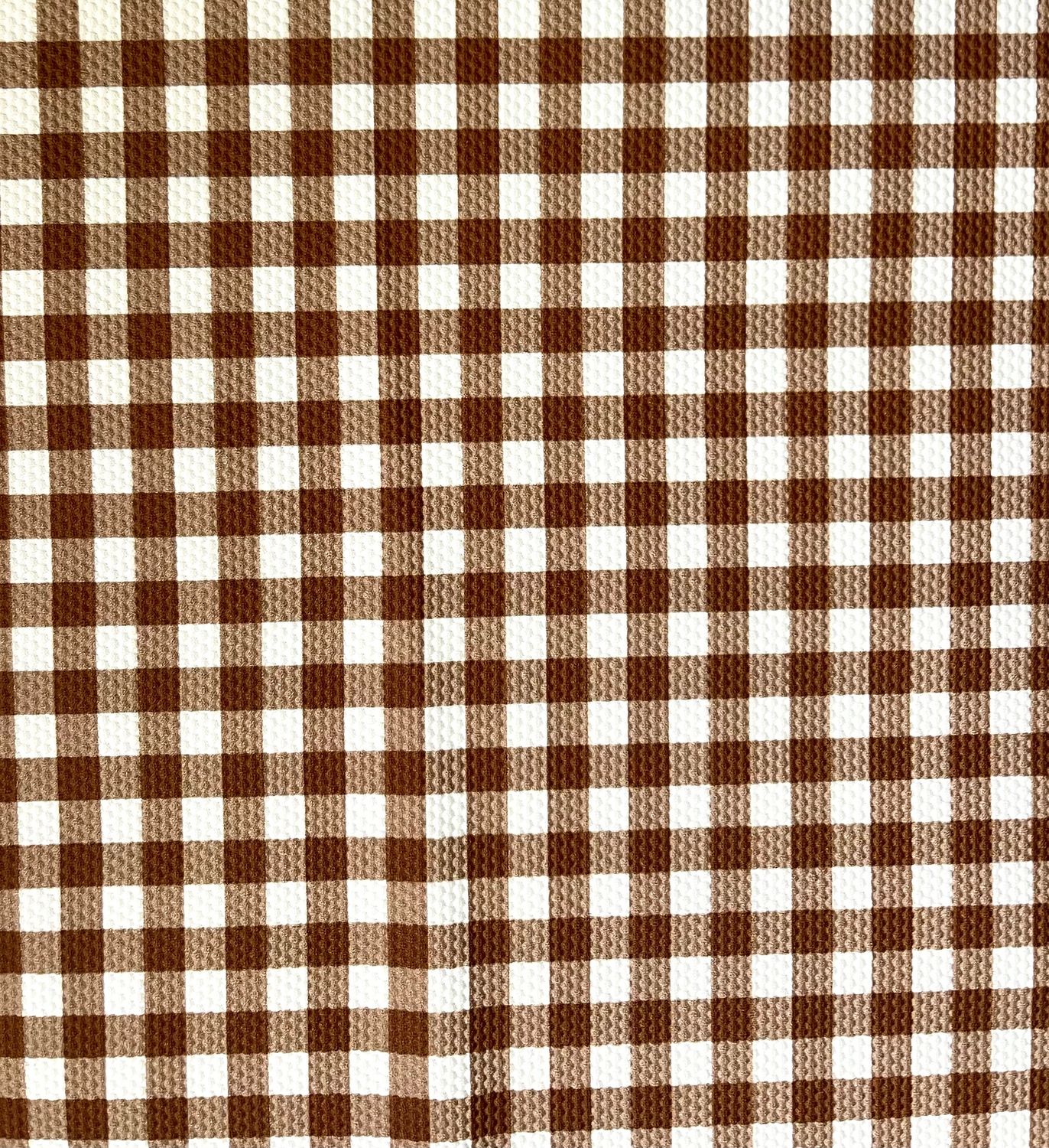 RETAL PIQUE ESTAMPADO VICHY MARRÓN/BLANCO  140X100