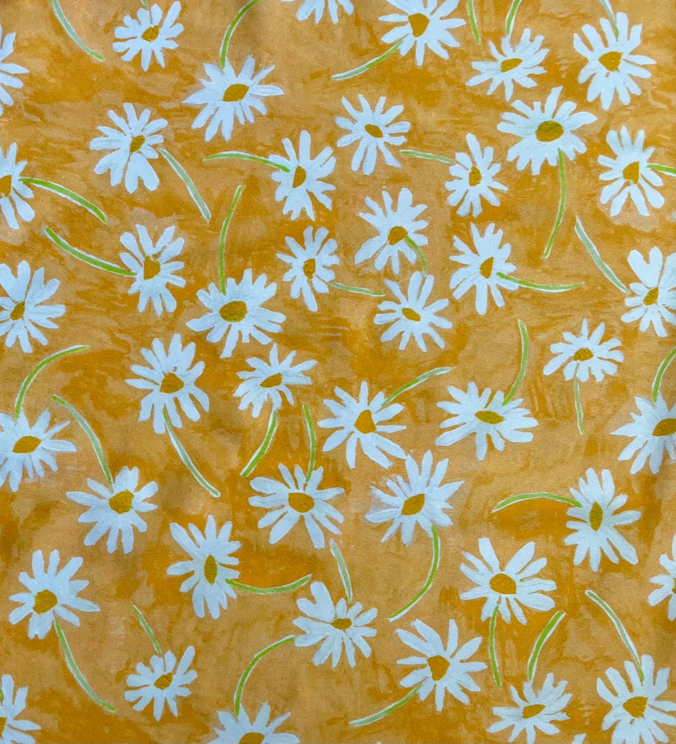 RETAL ESTAMPADO MARGARITAS / AMARILLO.  140X40