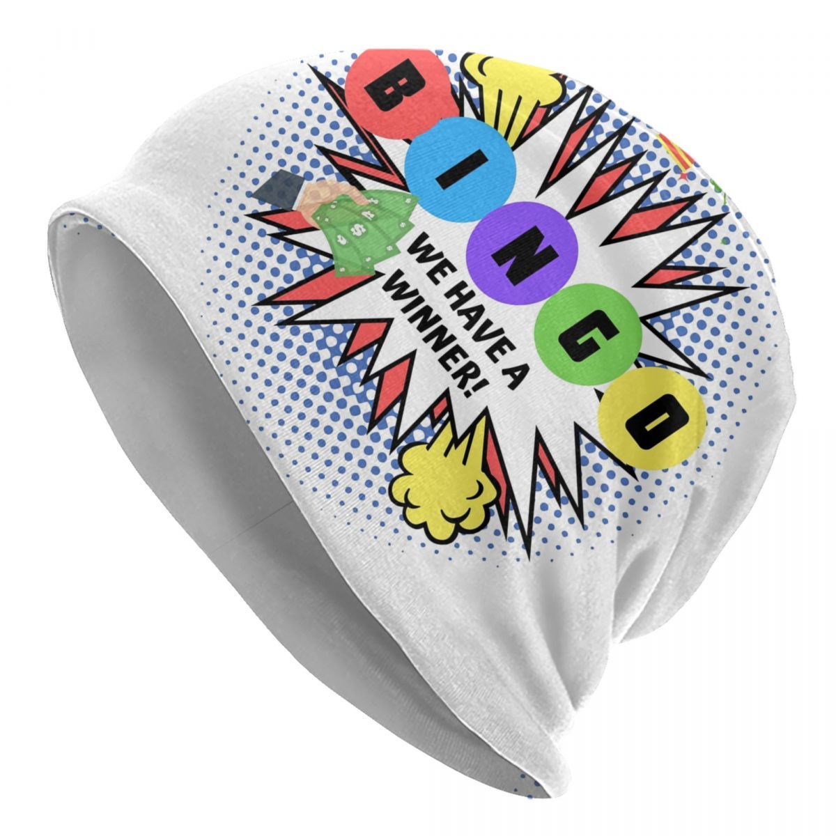 Bonnet Chaud Imprimé Bingo - "We Have A Winner" + Plaque de 6 cartons a 7 euros(édition prochain évènement) + livre carton plein 