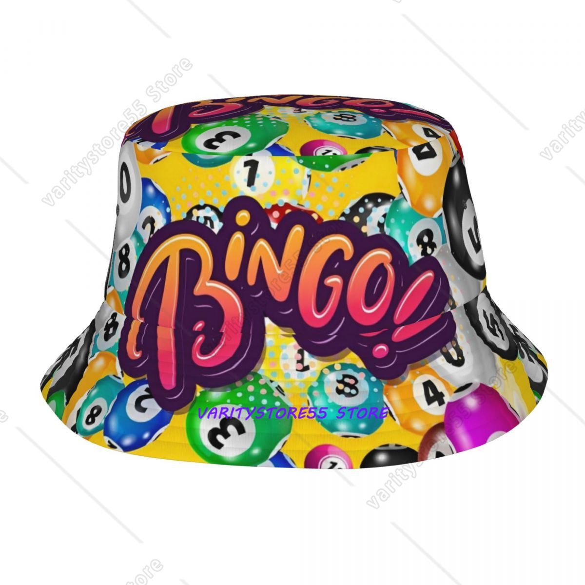 Chapeau Bob Imprimé Bingo &amp; Boules de Loto - Chapeau d'Été Pliable + Plaque de 12 cartons a 11 euros(édition prochain évènement) + livre carton plein