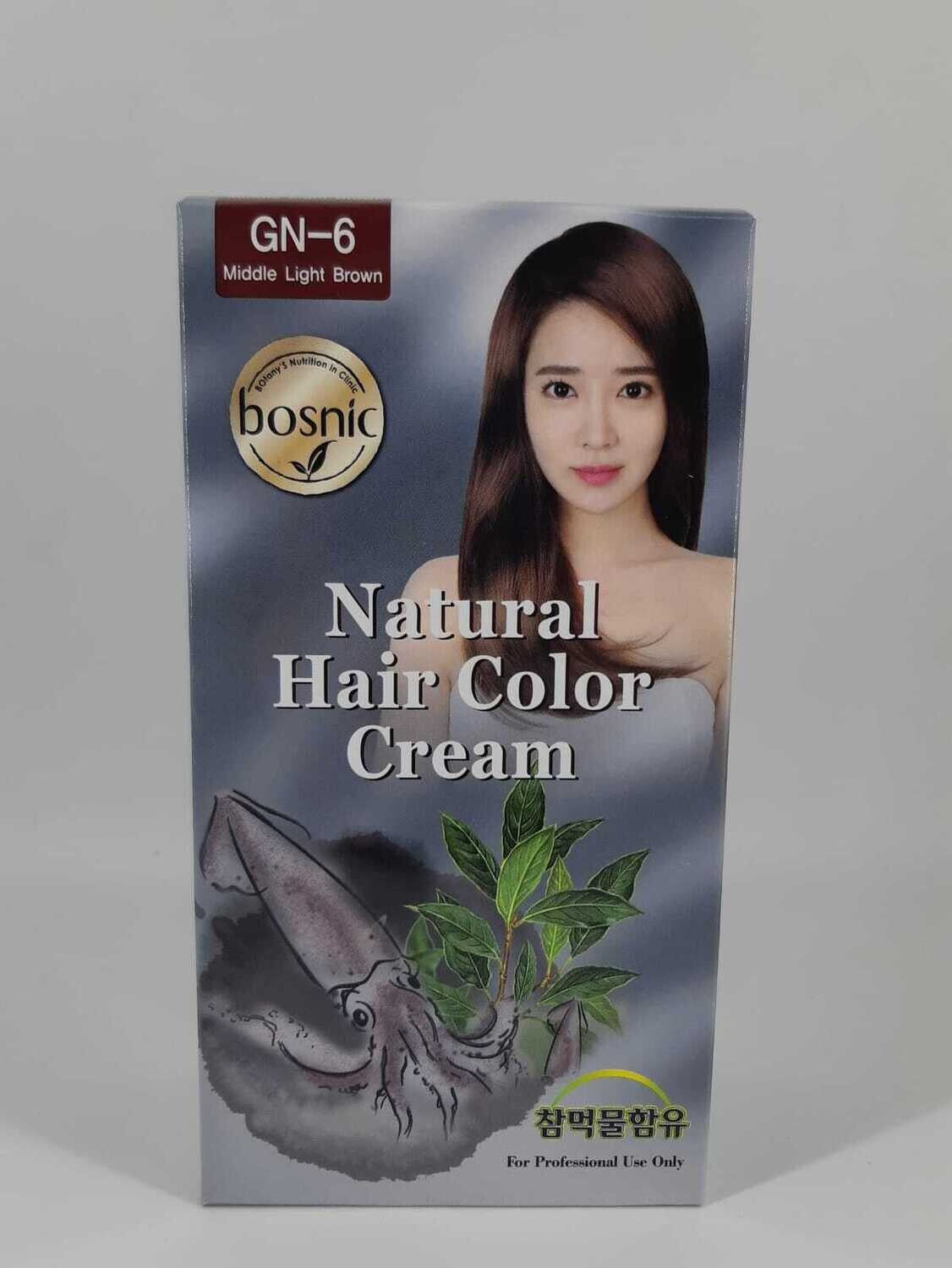 Bosnic GN-6 Middle Light Brown Natural Hair Color Cream