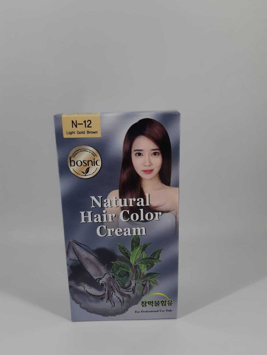 Bosnic N-12 Light Gold Brown Natural Hair Color Cream