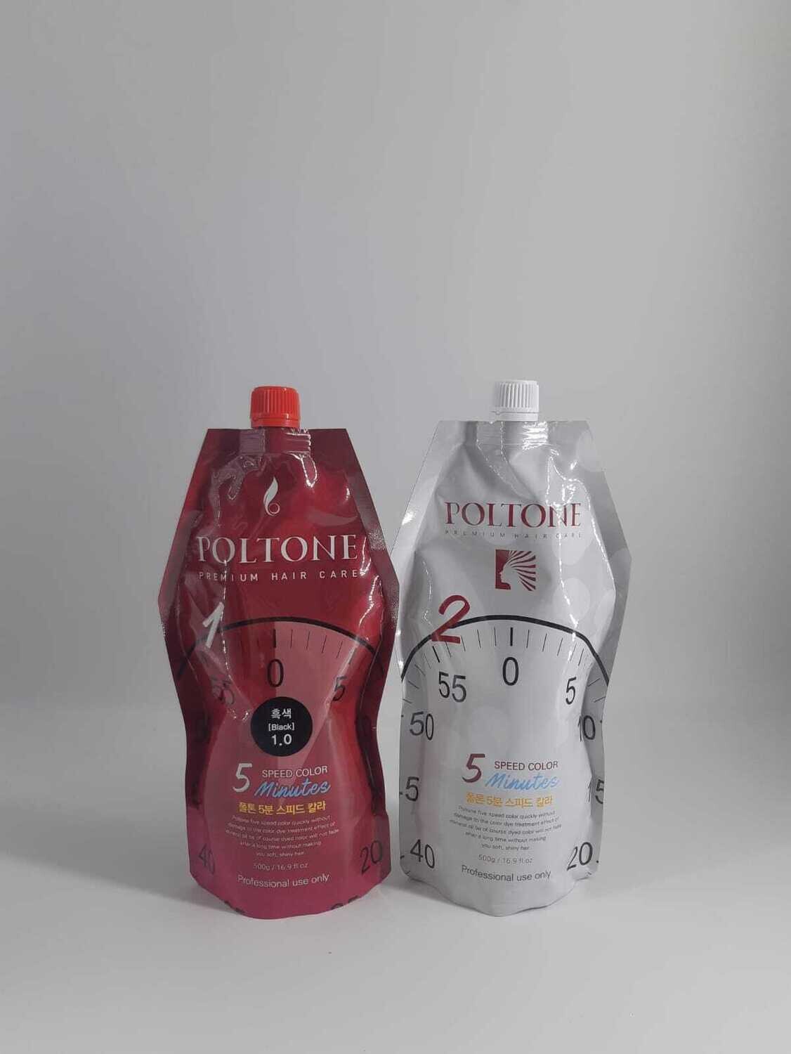 POLTONE PREMIUM HAIR CARE 5 minutes Speed color BLACK