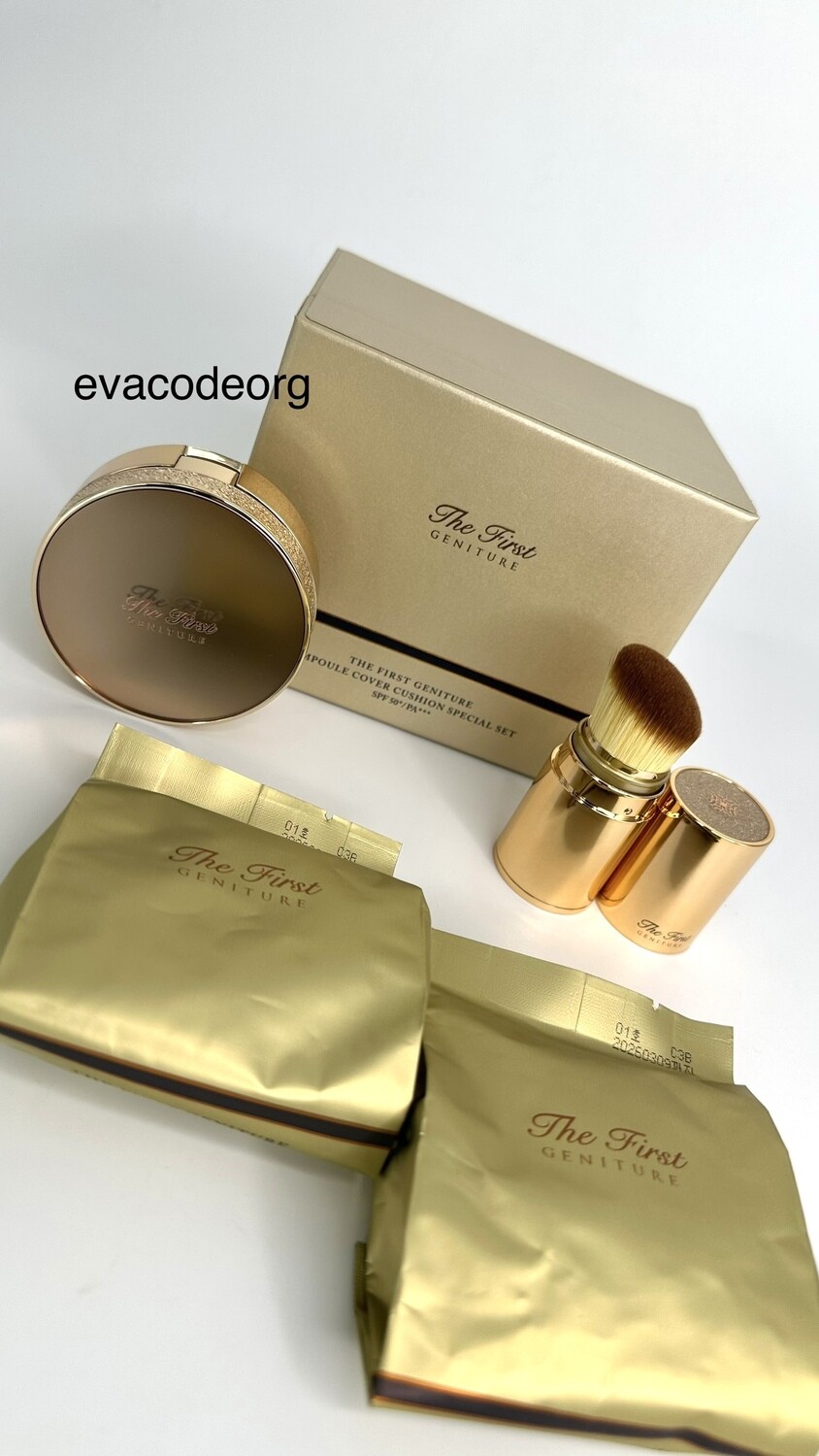 THE FIRST GENITURE AMPOULE COVER CUSHION 01 Milk Beige SPECIAL SET SPF 50+/PA+++ (вес 470 гр)
