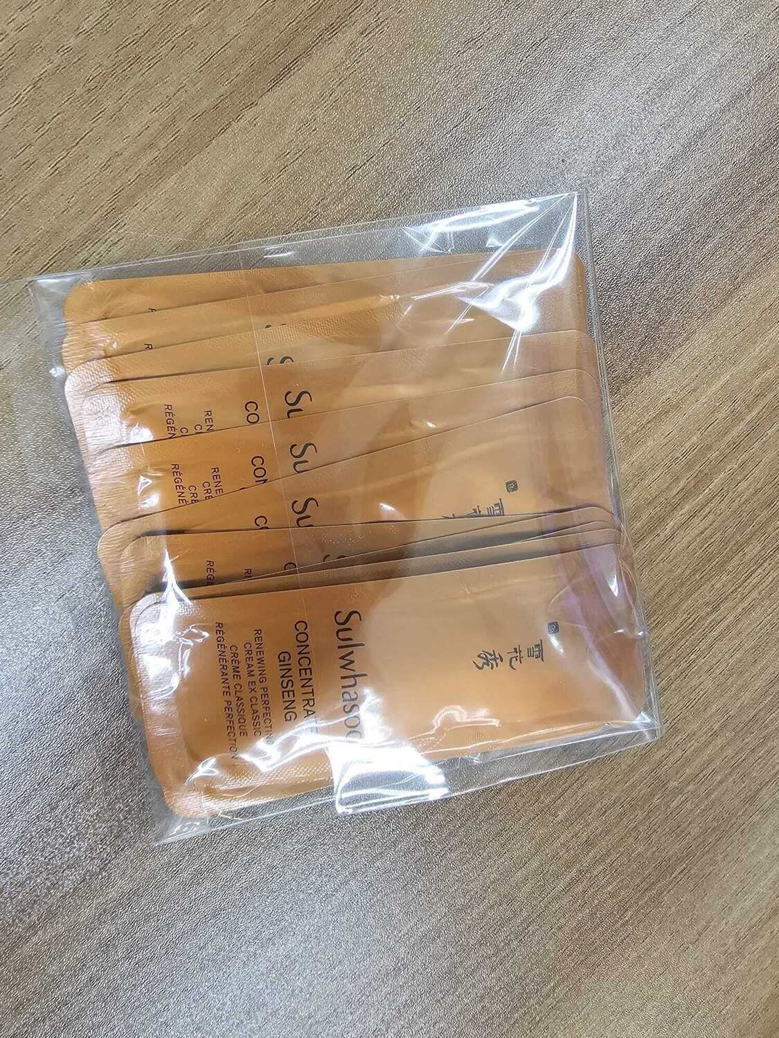 Sulwhasoo Concentrated Ginseng Renewing Perfecting Cream EX Classic (25 гр) 12 шт*1мл