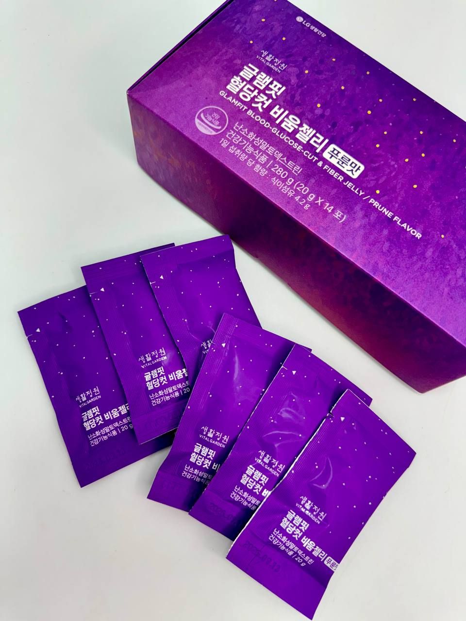(18)GLAMFIT Blood-Glucose-Cut &amp; Fiber Jelly / Prune Flavor (340 Гр)