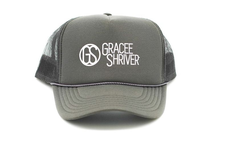 White GS™ Logo on Charcoal Grey Trucker Hat