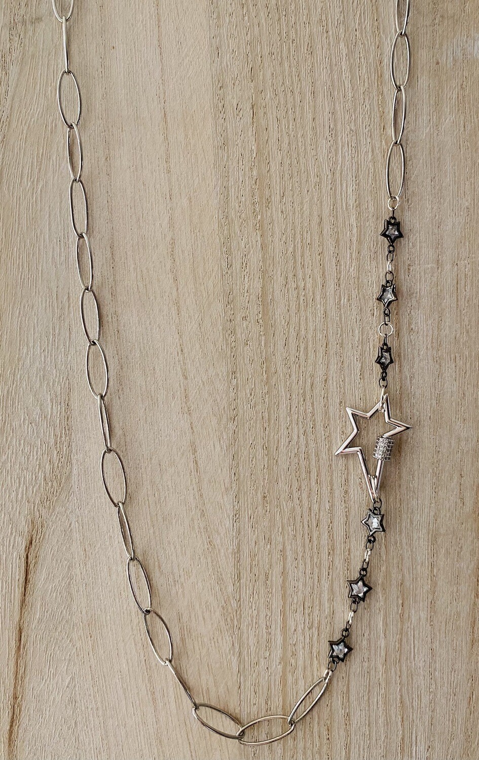 Multi Stars &amp; Star Clasp - Silver &amp; Gunmetal