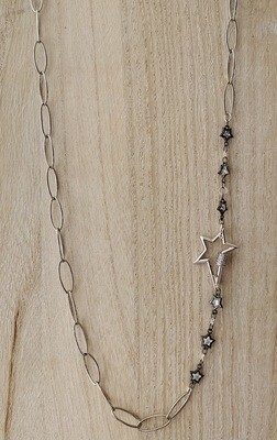 Multi Stars &amp; Star Clasp - Silver &amp; Gunmetal