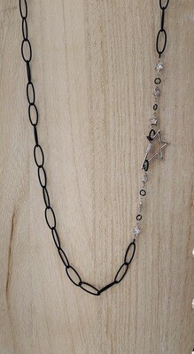 Multi Stars &amp; Star Clasp - Black &amp; Silver
