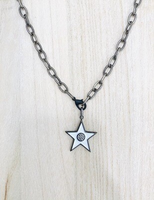 Enamel Drop Star Necklace
