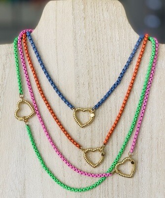 Color Chain &amp; Gold Heart