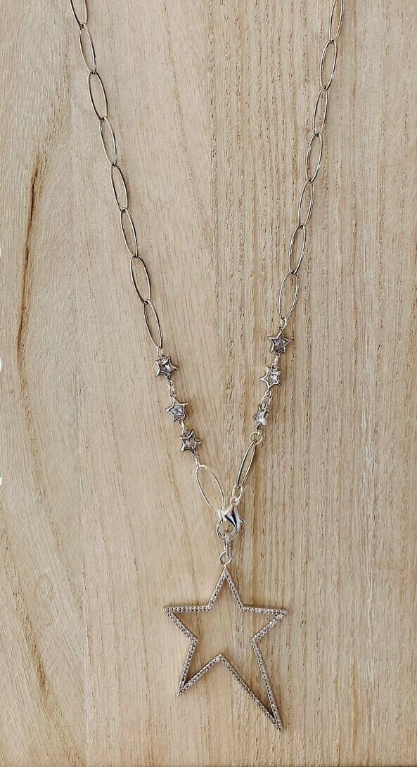 Silver Silhouette Star Necklace