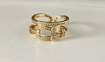 Pave CZ Horseshoe Ring