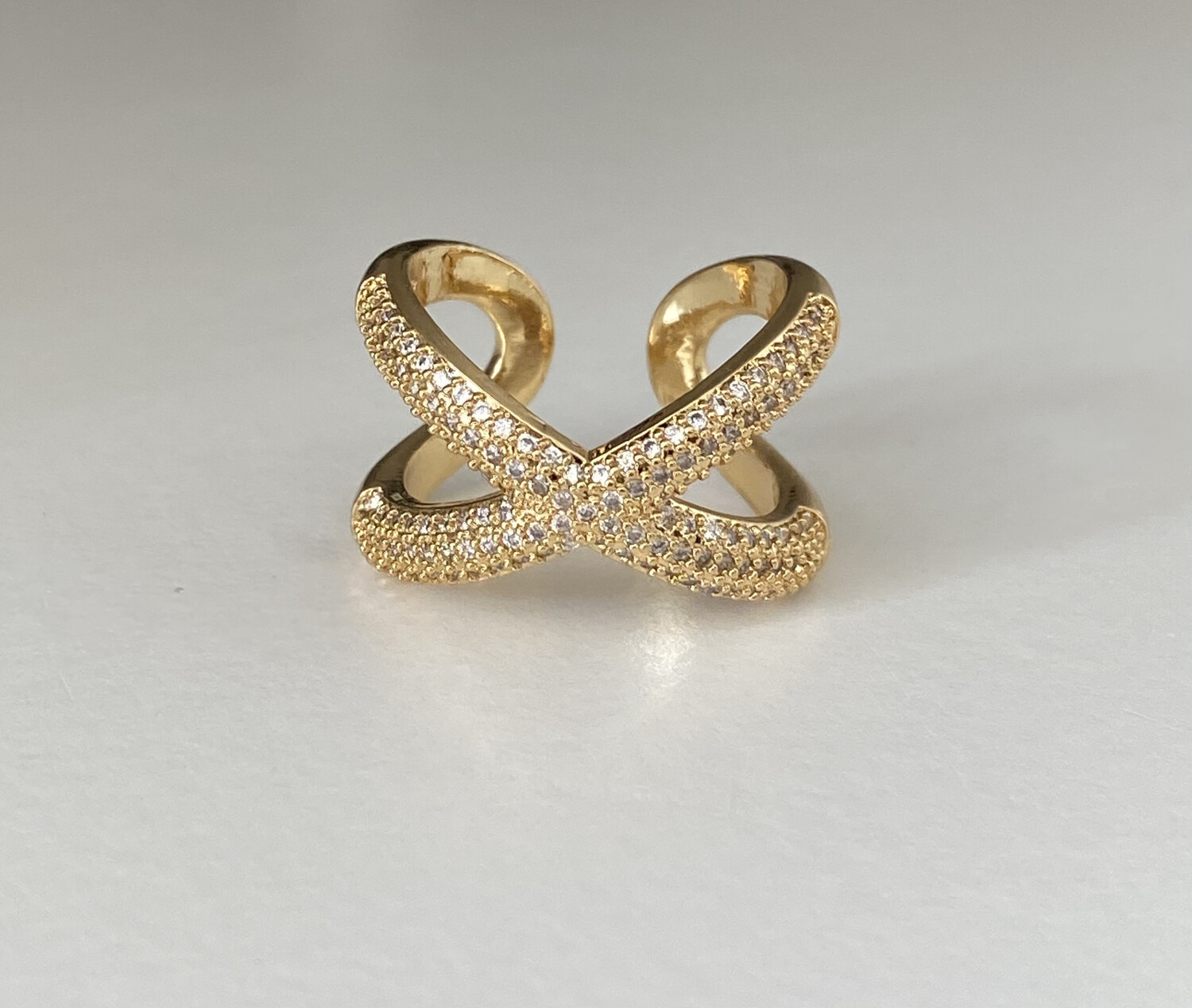 Pave Colorful CZ X Ring
