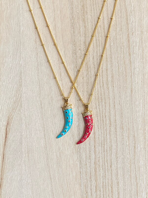 Gold Beads Chain with Horn