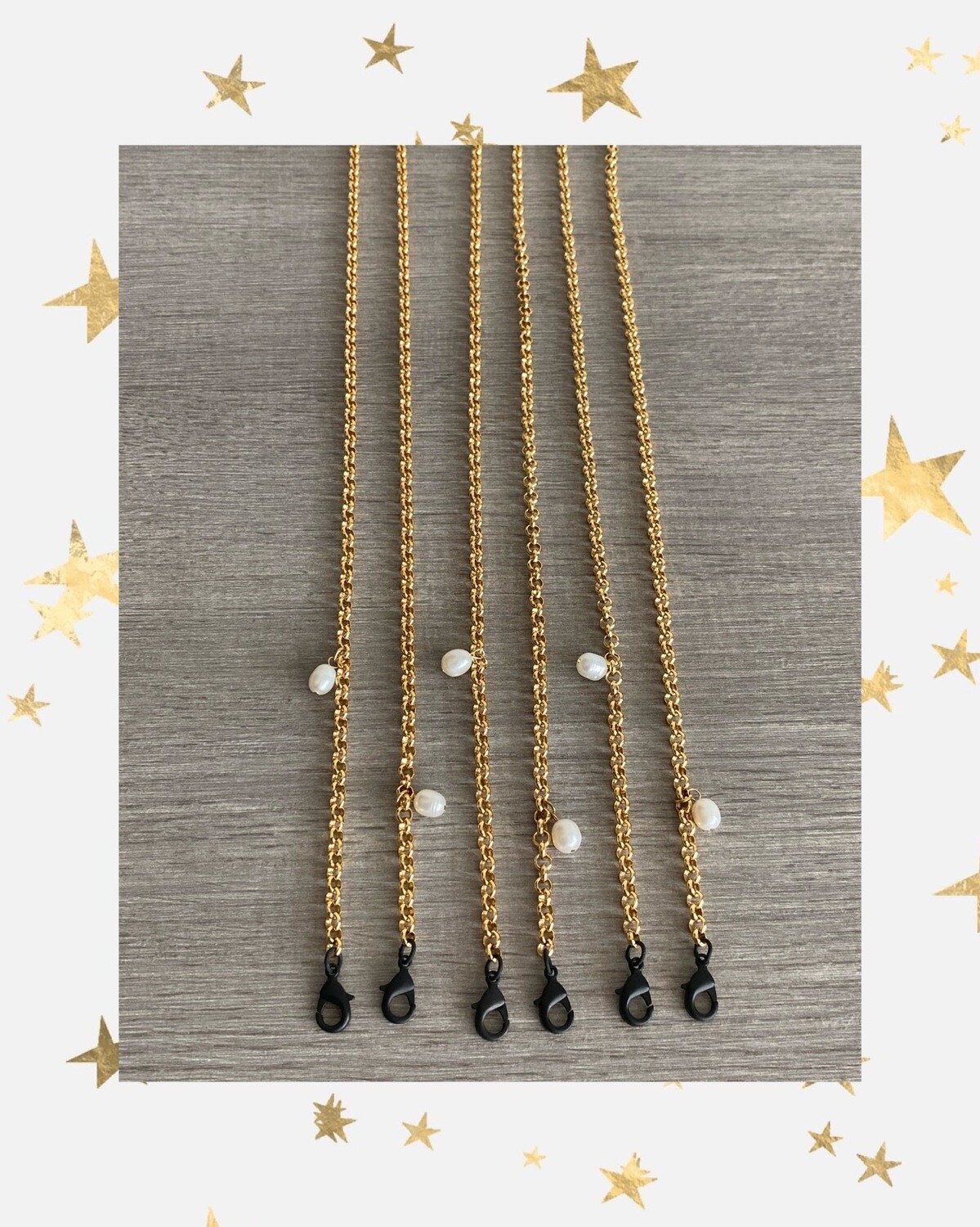 Shiny Gold Chain with Pearl