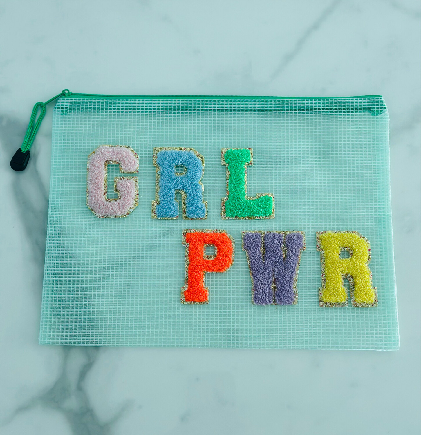 GRL PWR Green Zipper Bag