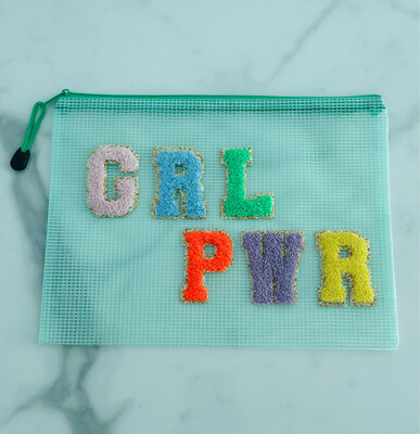 GRL PWR Green Zipper Bag