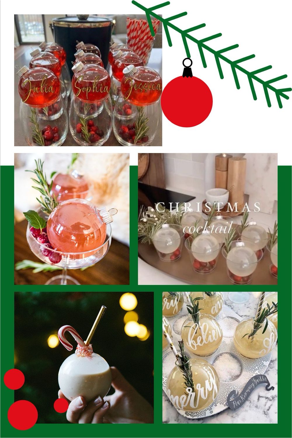 Cocktail Glass Ornaments