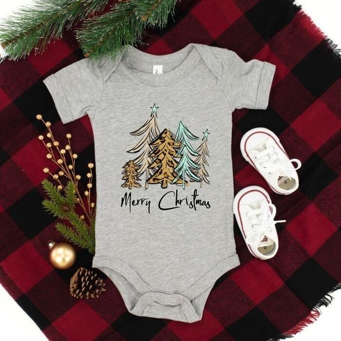 Infant- Christmas trees tan