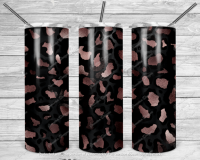 Rose gold leopard tumbler transfer