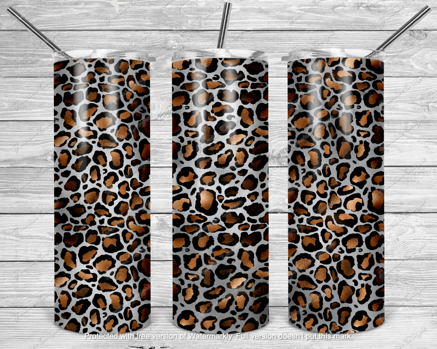Gold &amp; Black leopard tumbler