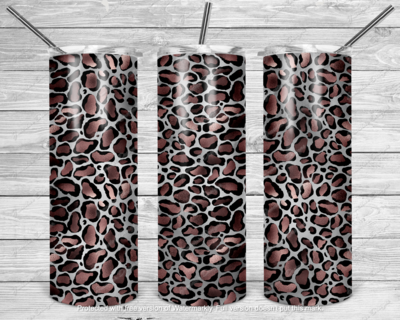 Rose and black leopard tumbler