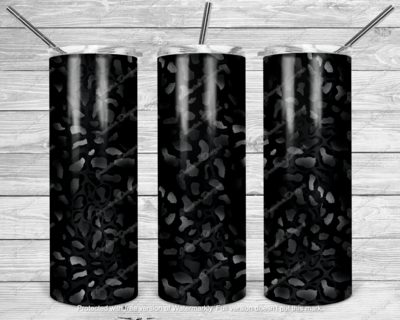 Black leopard tumbler transfer