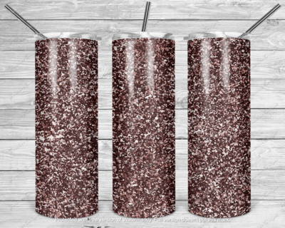 Rose gold glitter tumbler transfer