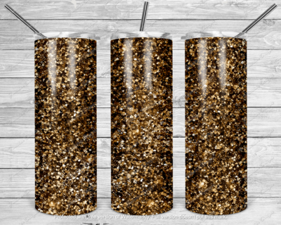 Gold glitter tumbler transfer