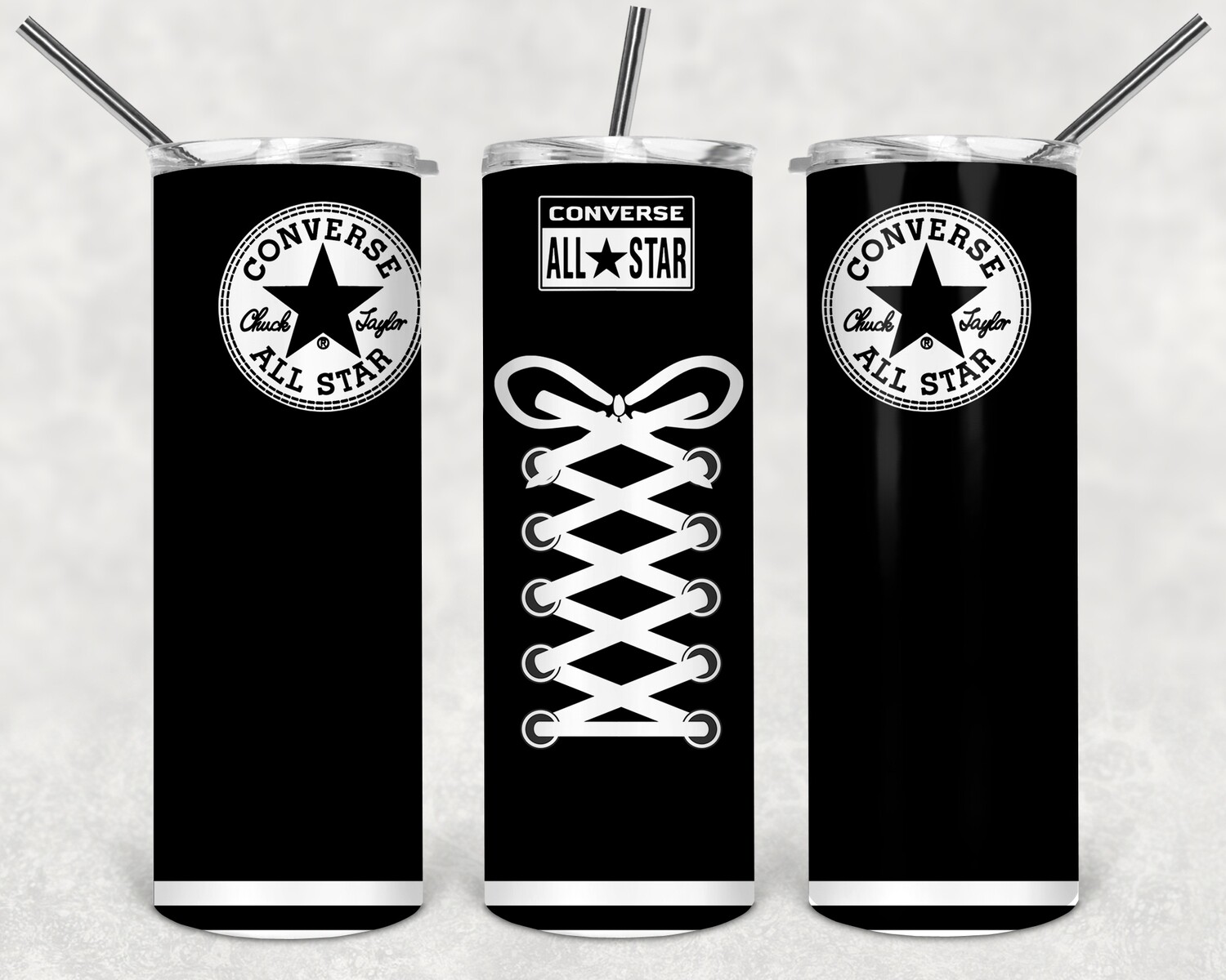 Converse Black tumbler transfer