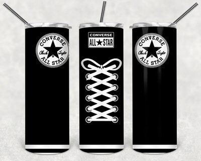 Converse Black tumbler transfer