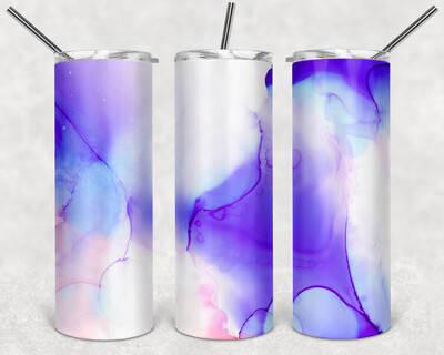 Purple watercolor tumbler