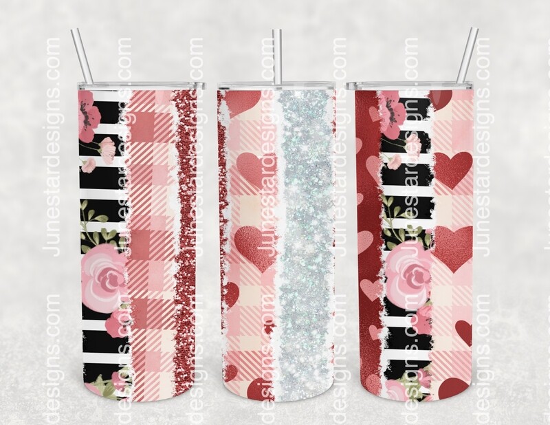 Valentines brush strokes tumbler