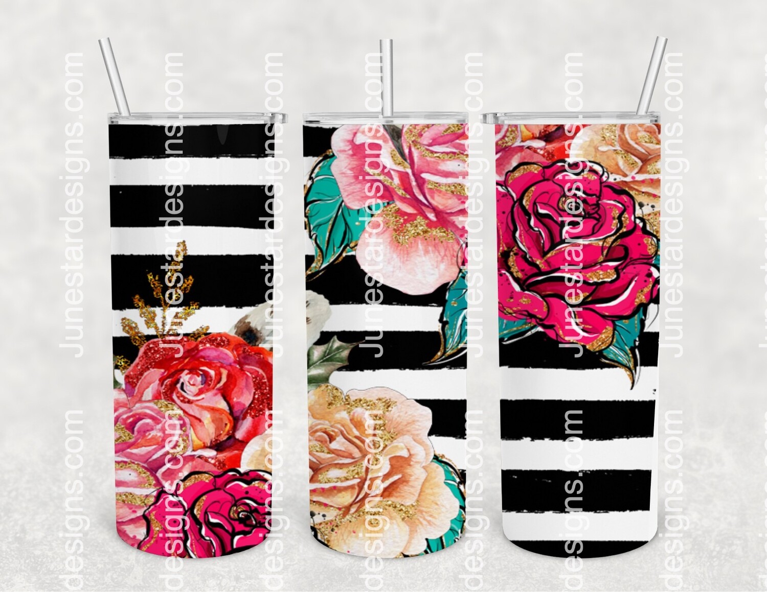 Stripes &amp; floral transfer