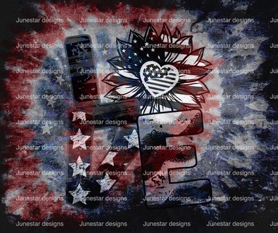 Red White &amp; blue loved faded