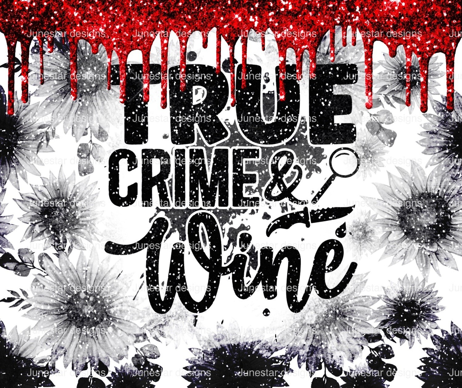 True crime &amp; wine red drip