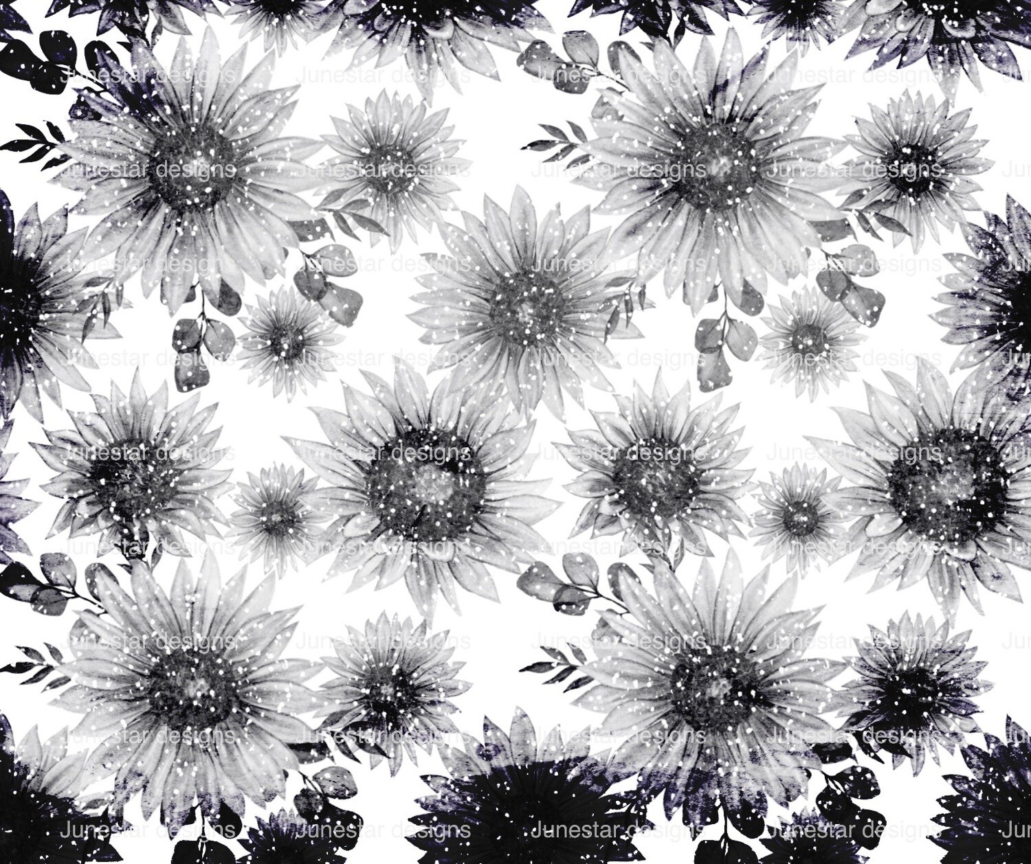 Sun flowers blk &amp; White