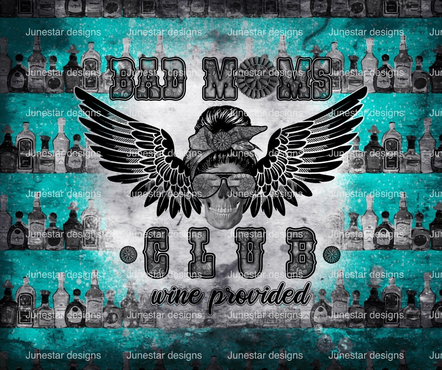 Bad moms club wine turquoise