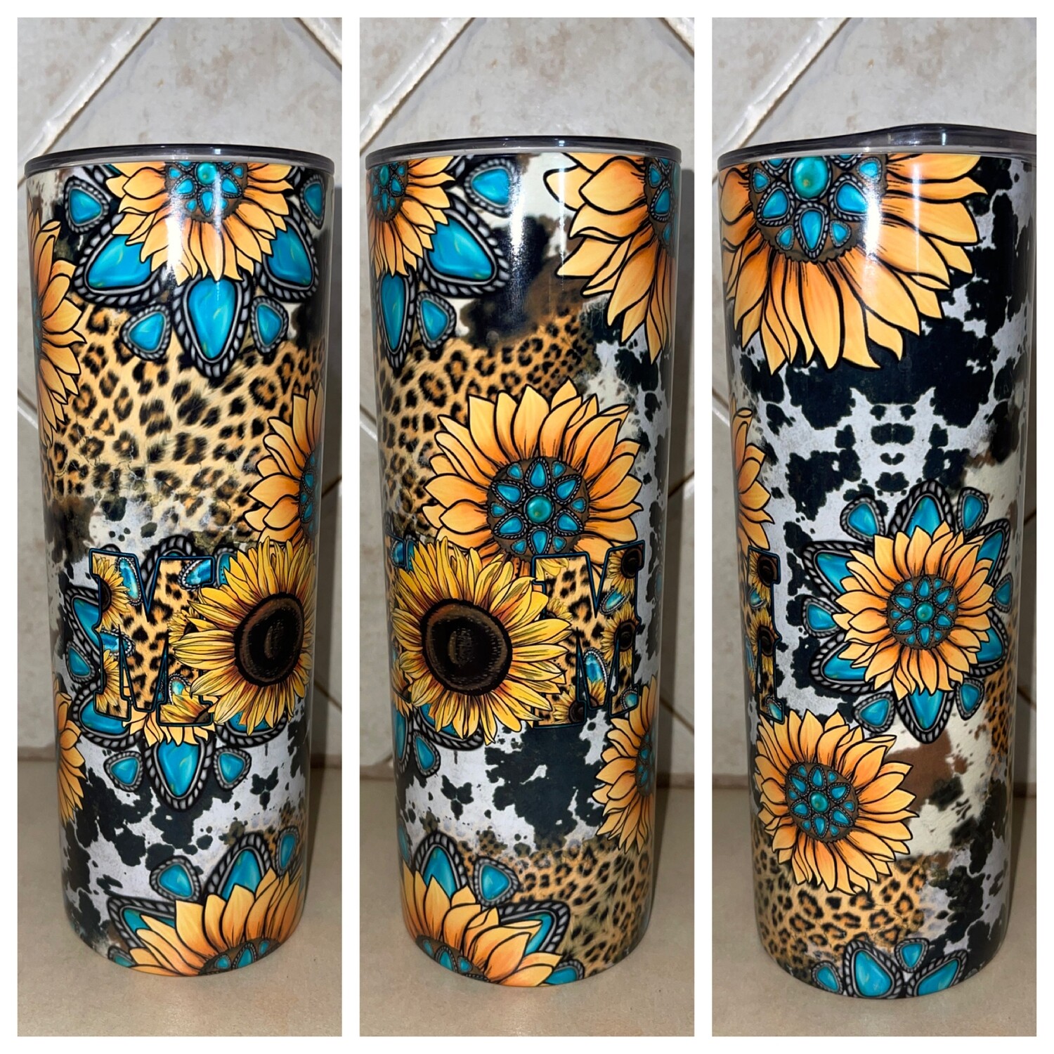 Sunflower cowhide mom