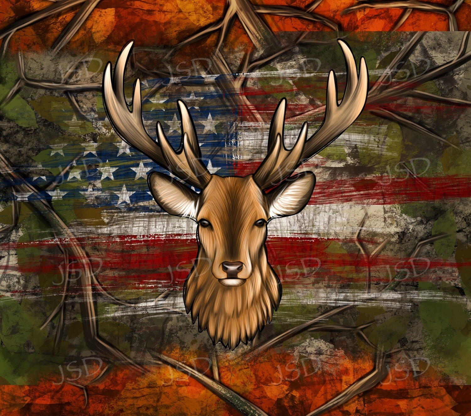 Deer hunting camo flag
