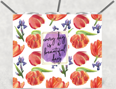 Beautiful day floral tumbler