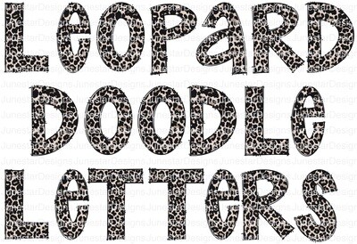 Leopard doodle letters