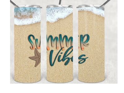 Summer vibes beach tumbler design