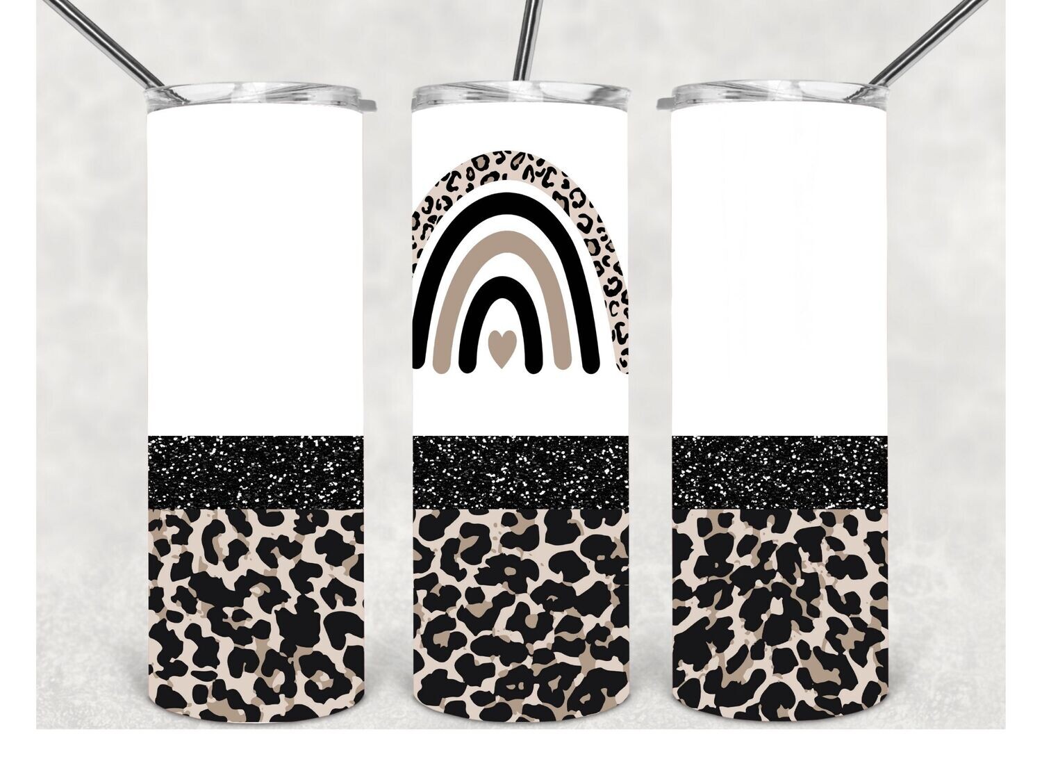 Leopard rainbow tumbler design