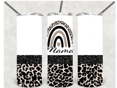 Leopard mama tumbler design