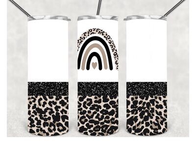 Leopard rainbow tumbler design