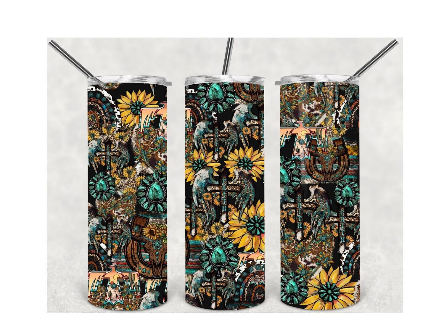 Western sunflower gemstone tumbler